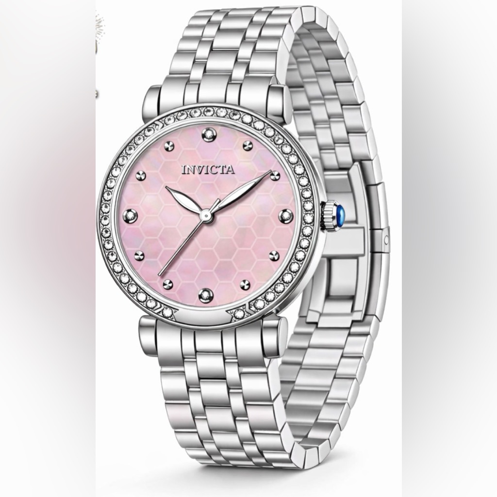 Invicta Wildflower Women's Watch - 32mm, Steel With Dusty Pink Dial.